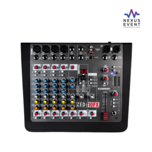 Rent the Allen and Heath ZEDi-10FX mixer for your next event. 10-channel hybrid mixer with built-in effects and USB interface. Available from Nexus Event Production.