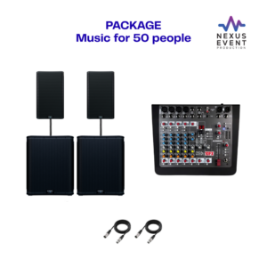 Music Package Rental for 50 People | Speakers, Subwoofers & Mixer